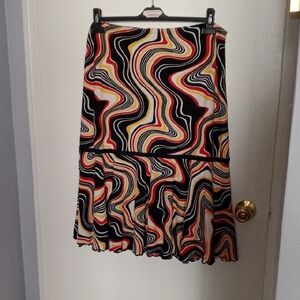 Vintage 🌟Black and White A-Line Tiered Cocktail Skirt